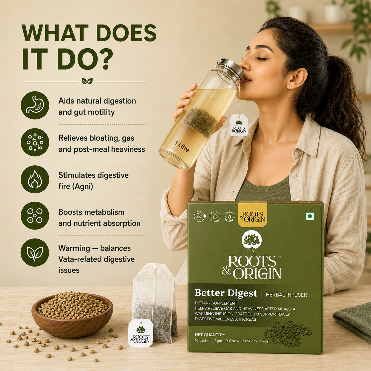 Better Digest Herbal Infuser — Drink to Support Post-Meal Heaviness & Gas