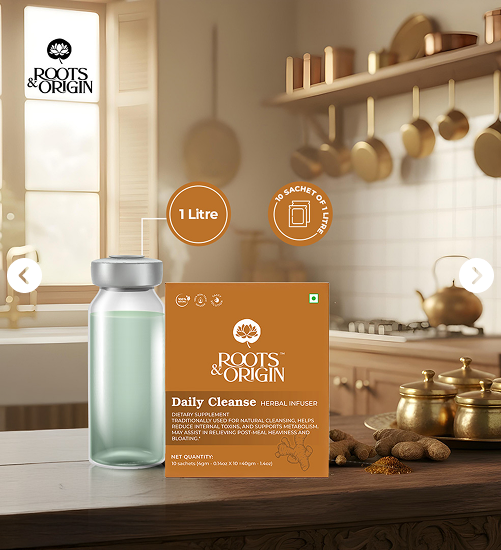 Daily Cleanse Herbal Infuser — Dry Ginger Detox Drink for Daily Gut Cleansing