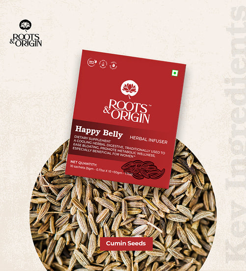 Happy Belly Herbal Infuser — Cooling Jeera Infuser for Digestion, Gut Health & Bloating Relief