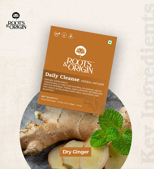 Daily Cleanse Herbal Infuser — Dry Ginger Detox Drink for Daily Gut Cleansing